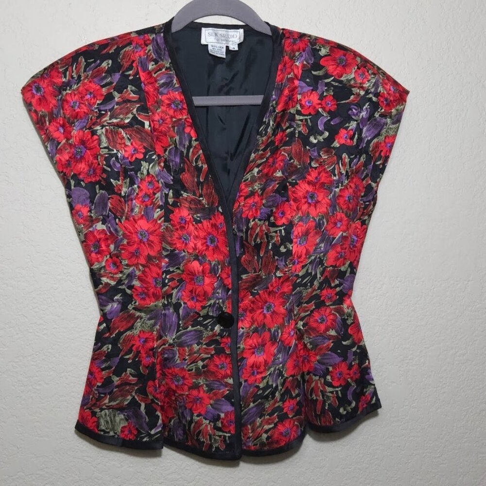 Silk Studio Vintage 90s Silk Floral Vest Top 4P